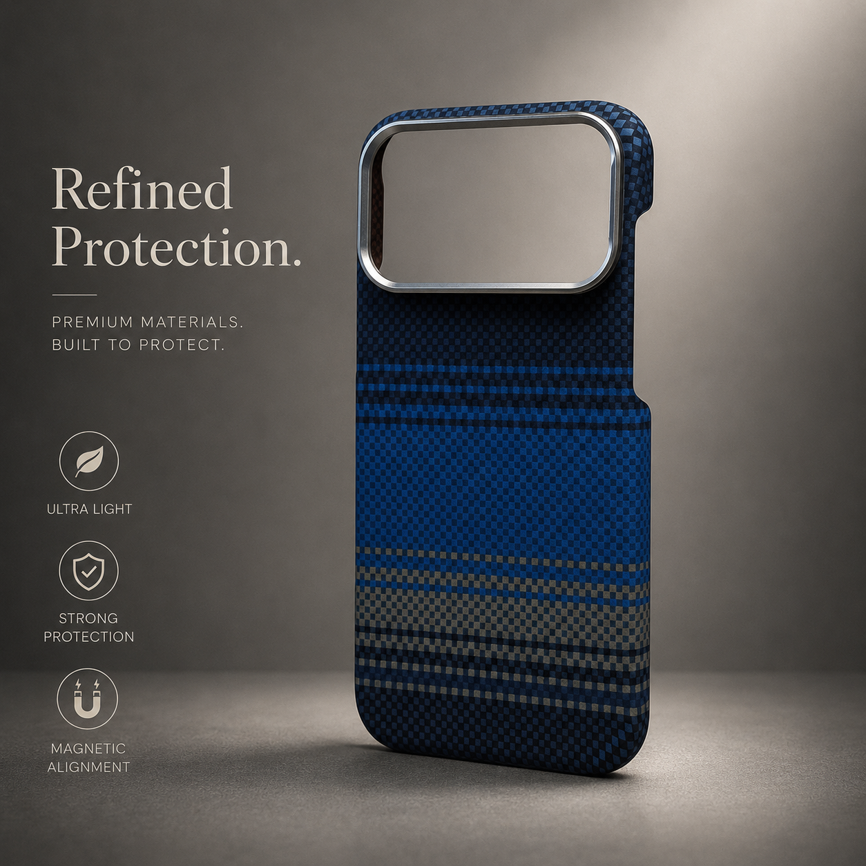 Premium iPhone Case Carbon Fiber Texture Magnetic MagSafe Compatible Shock Absorbing Hybrid Protective Cover