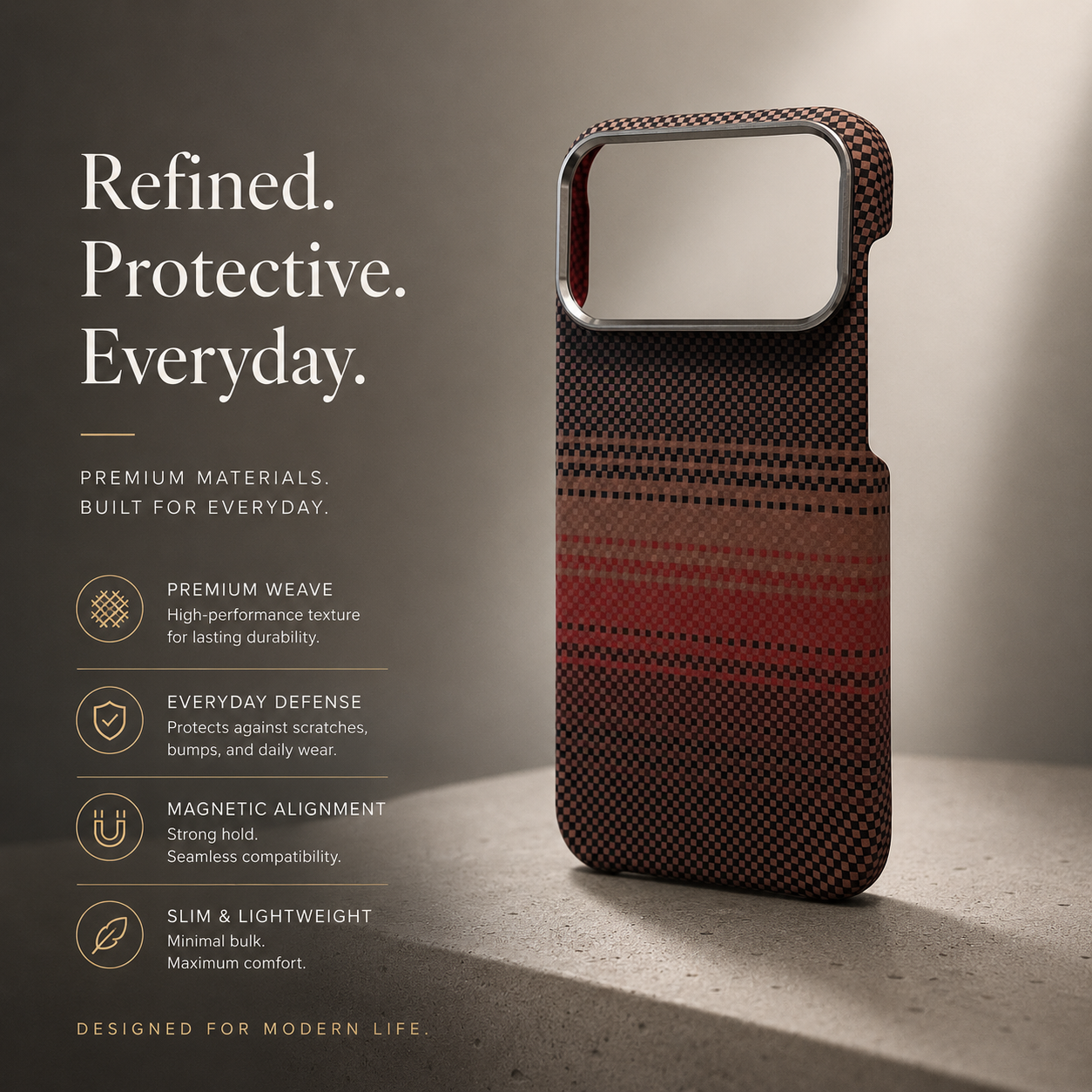 Premium iPhone Case Carbon Fiber Texture Magnetic MagSafe Compatible Shock Absorbing Hybrid Protective Cover