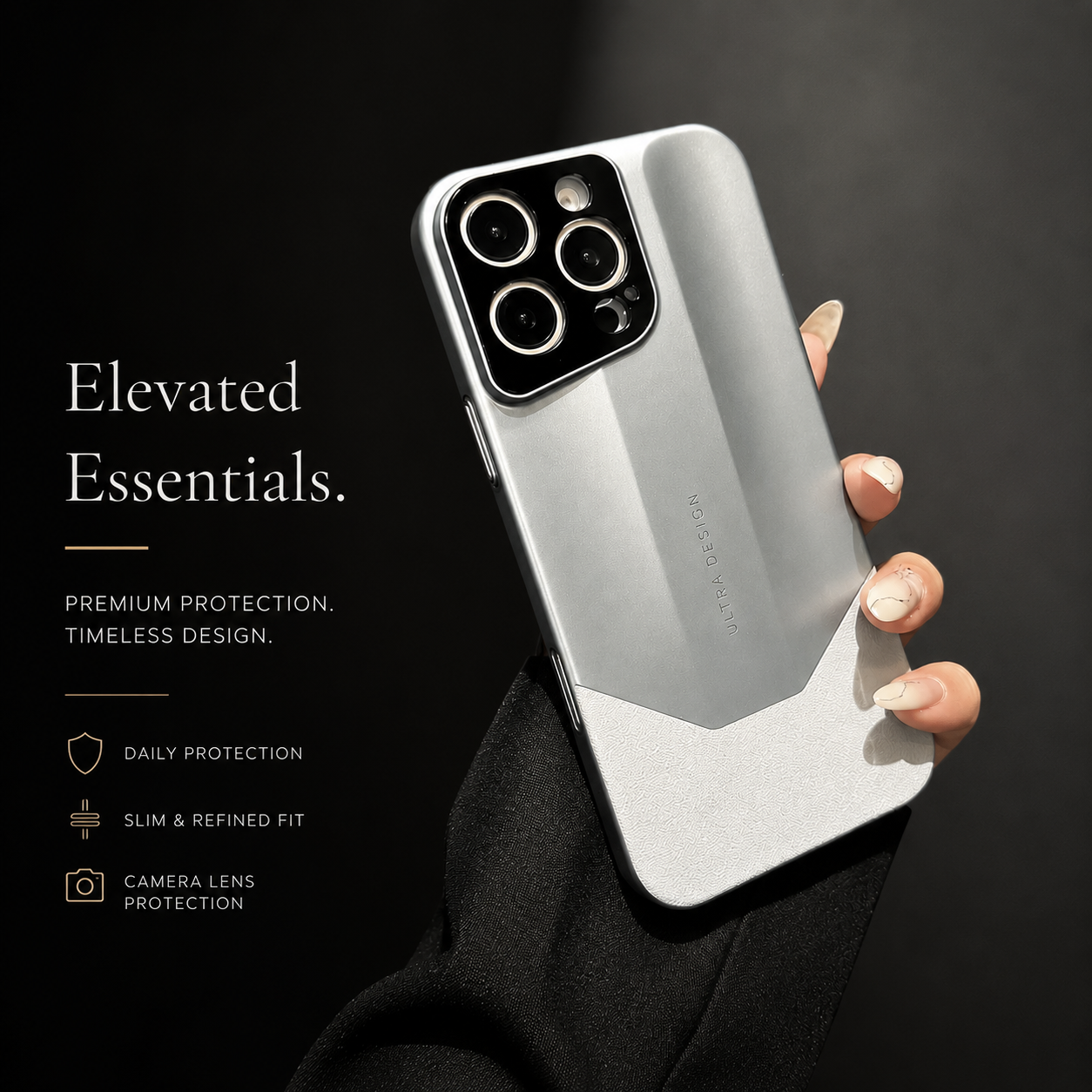Premium iPhone Case Contrast Color Leather Cover Shockproof PC Hybrid Protective Slim Camera Protection Case