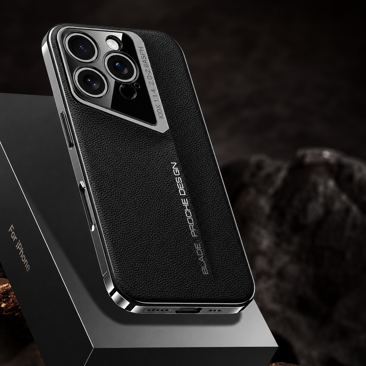 Premium iPhone Case Electroplated Genuine Leather Shockproof Protective Cover Hard Back Slim Design Camera Lens Protection Anti Slip Grip