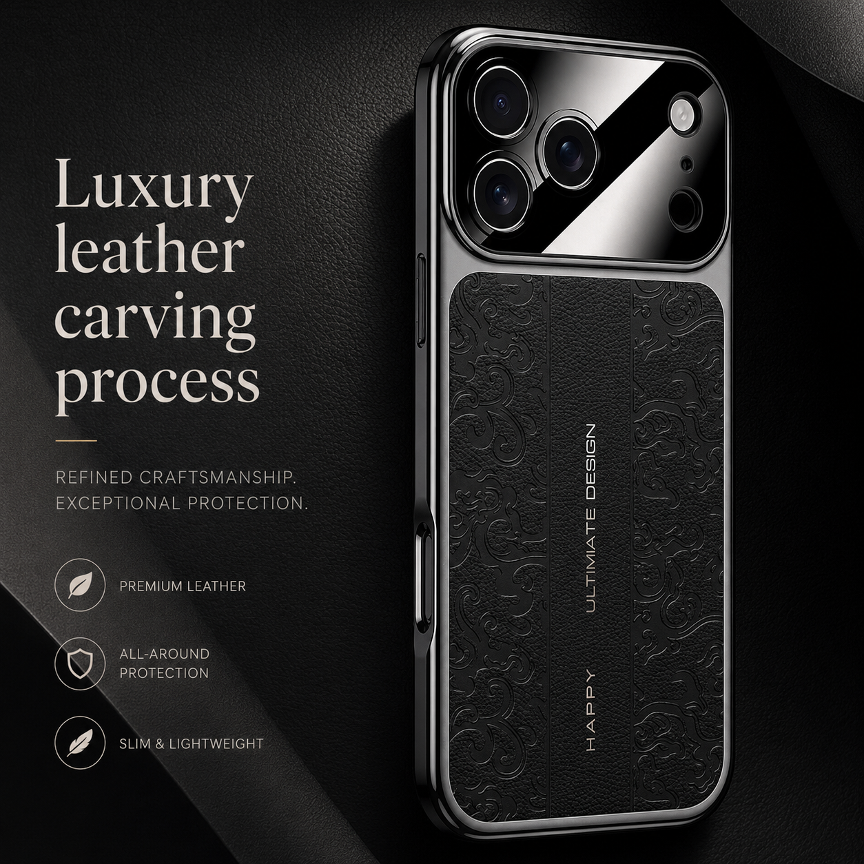 Premium iPhone Case Electroplated Leather Magnetic Soft TPU Dual Layer Protective Cover