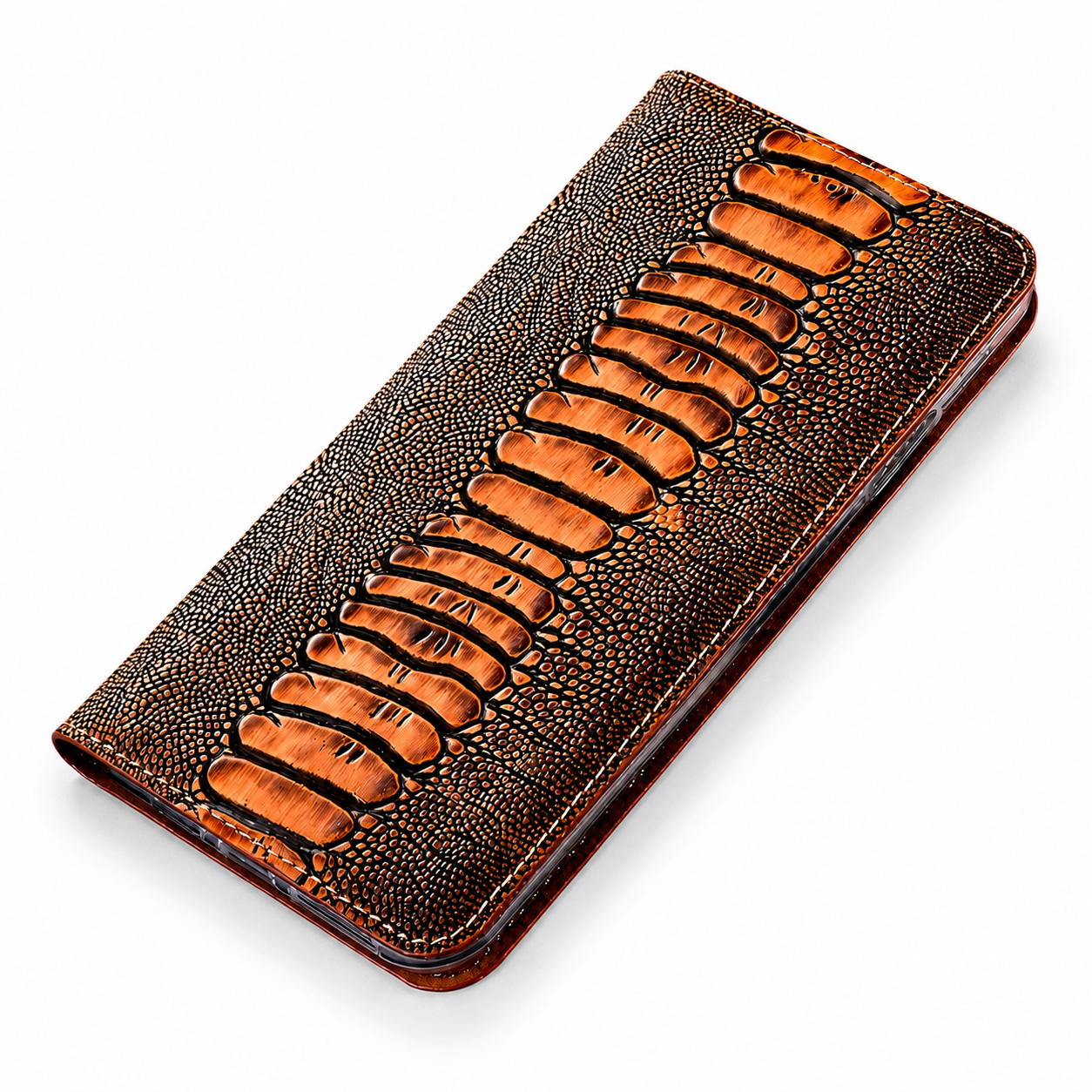 Premium iPhone Case Genuine Leather Flip Wallet Cover Card Slots Magnetic Closure Full Protection