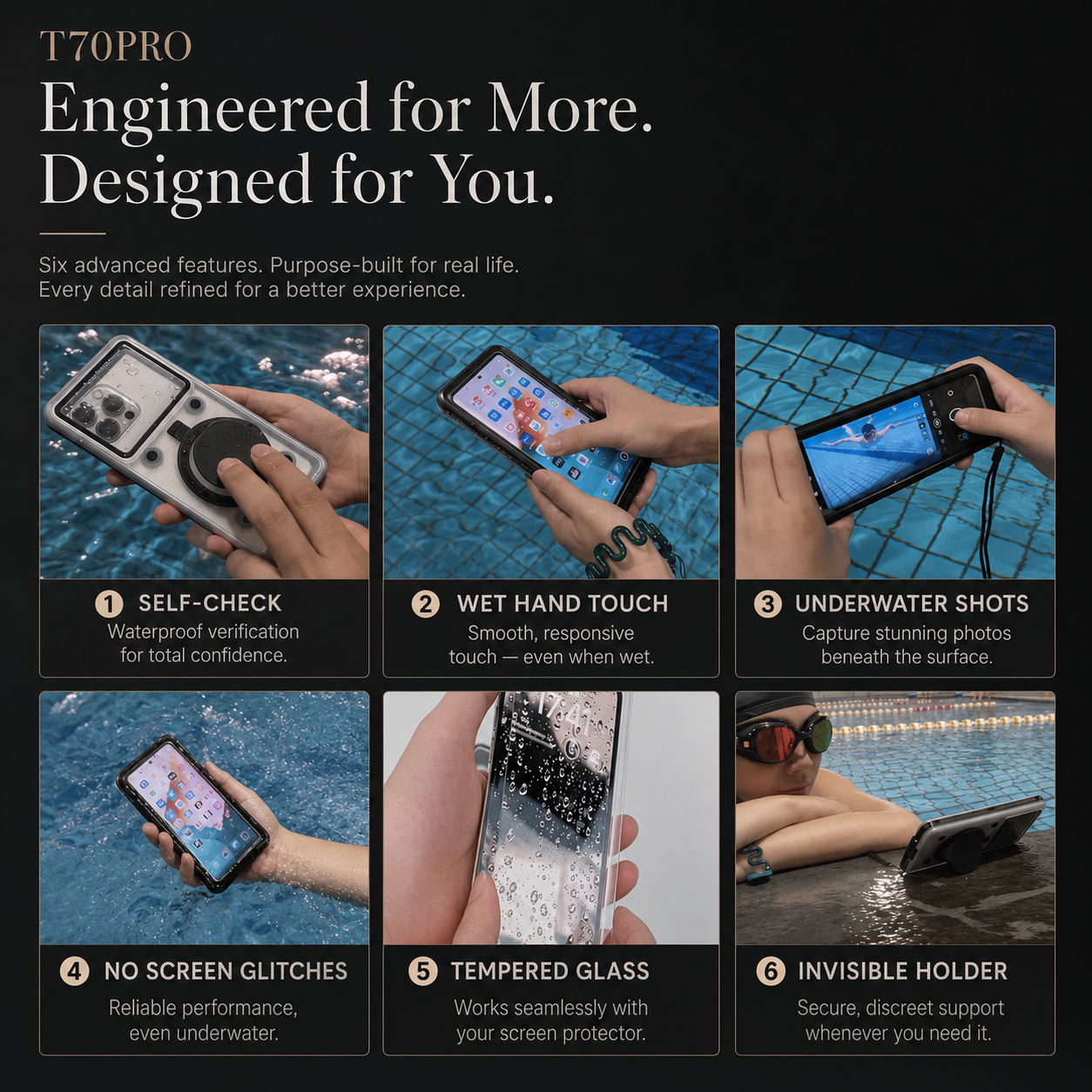 Premium iPhone Case IP68 Waterproof Protective Cover Full Body Shockproof Vacuum Seal Underwater Protection