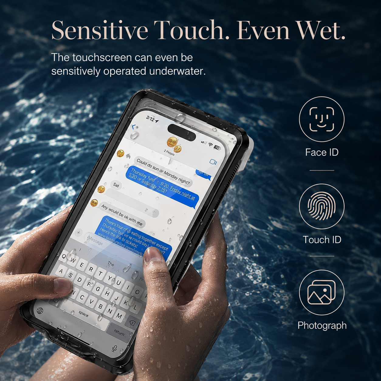 Premium iPhone Case IP68 Waterproof Protective Cover Full Body Shockproof Vacuum Seal Underwater Protection