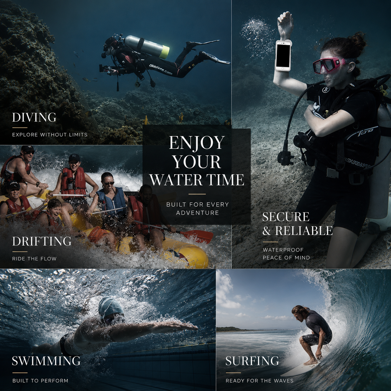 Premium iPhone Case IP68 Waterproof Protective Cover Full Body Shockproof Vacuum Seal Underwater Protection