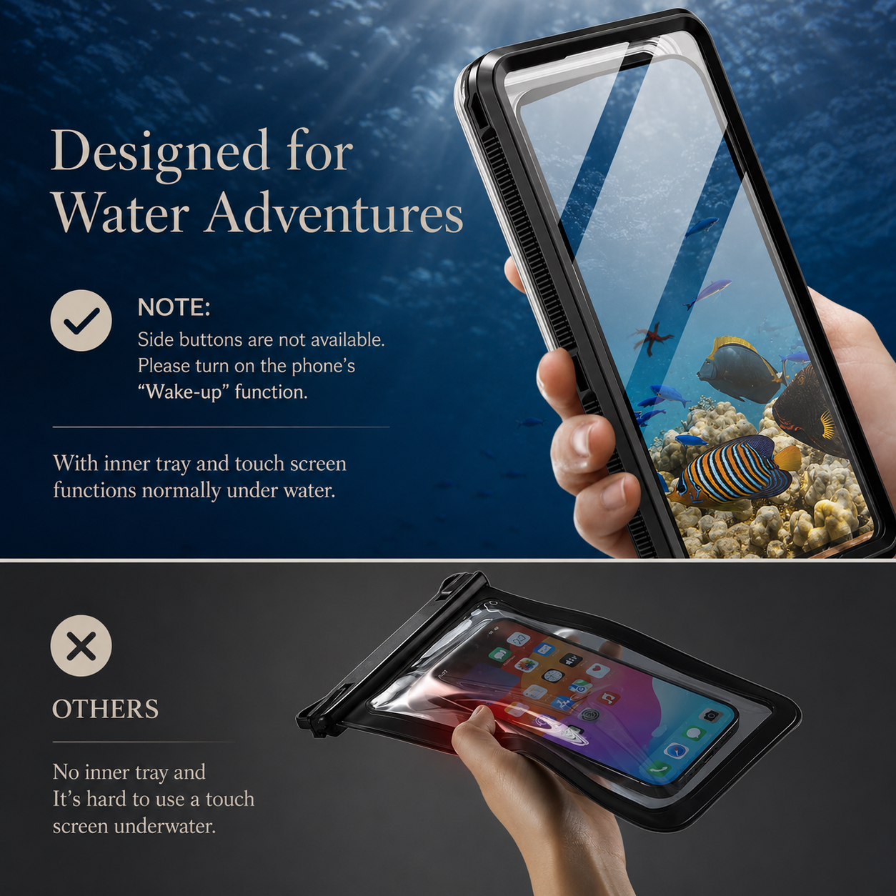 Premium iPhone Case IP68 Waterproof Protective Cover Full Body Shockproof Vacuum Seal Underwater Protection
