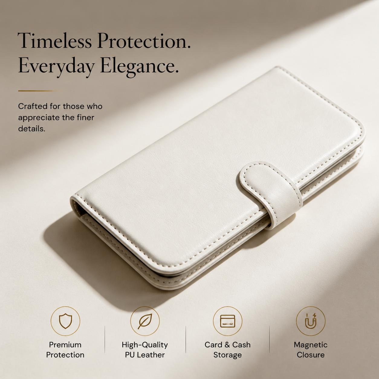 Premium iPhone Case Leather Flip Wallet Cover Magnetic Card Holder Shockproof Protective Full Coverage