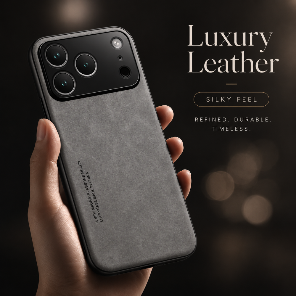 Premium iPhone Case Leather Magnetic Car Mount Cover TPU Protective Slim Anti Scratch Case