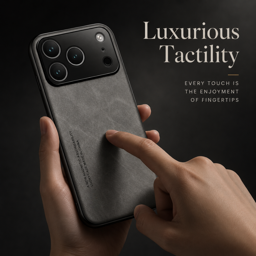 Premium iPhone Case Leather Magnetic Car Mount Cover TPU Protective Slim Anti Scratch Case