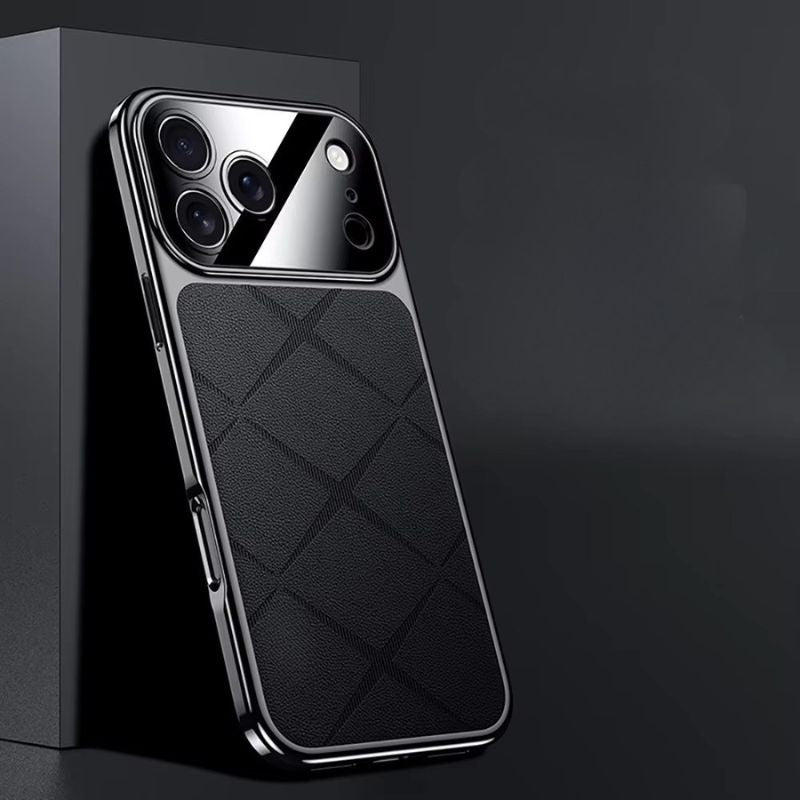Premium iPhone Case Leather Plating Bumper Cover Shockproof Camera Protection Luxury Protective Case