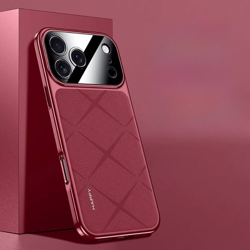 Premium iPhone Case Leather Plating Bumper Cover Shockproof Camera Protection Luxury Protective Case