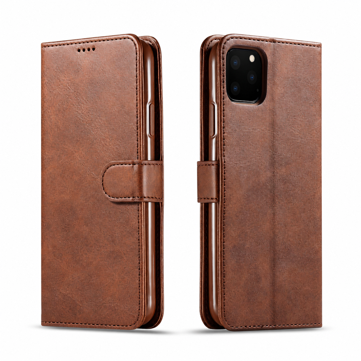 Premium iPhone Case Leather Wallet Flip Cover Card Slot Magnetic Closure Full Body Protection