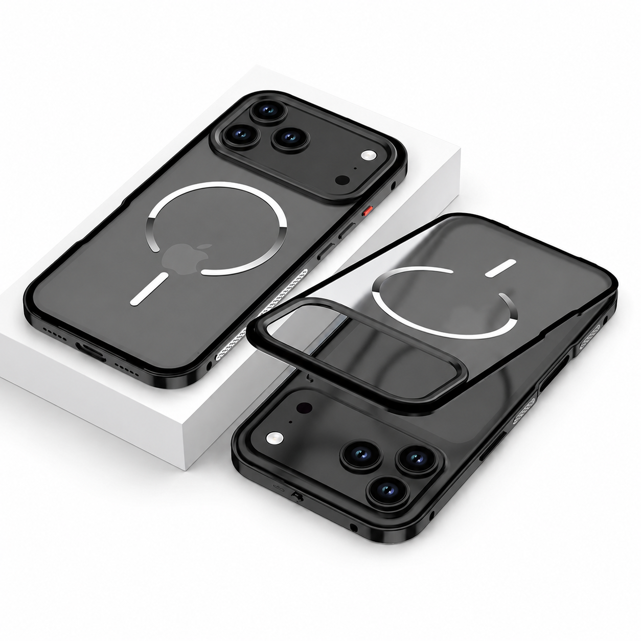 Premium iPhone Case MagSafe Compatible Aluminum Alloy Frame Cover Frosted Matte Camera Lens Protection Slim Protective Design