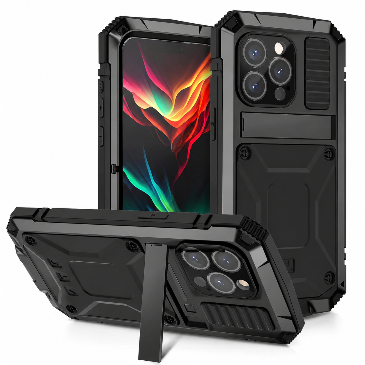 Premium iPhone Case MagSafe Compatible Aluminum Armor Cover IP54 Shockproof Full Body Protection
