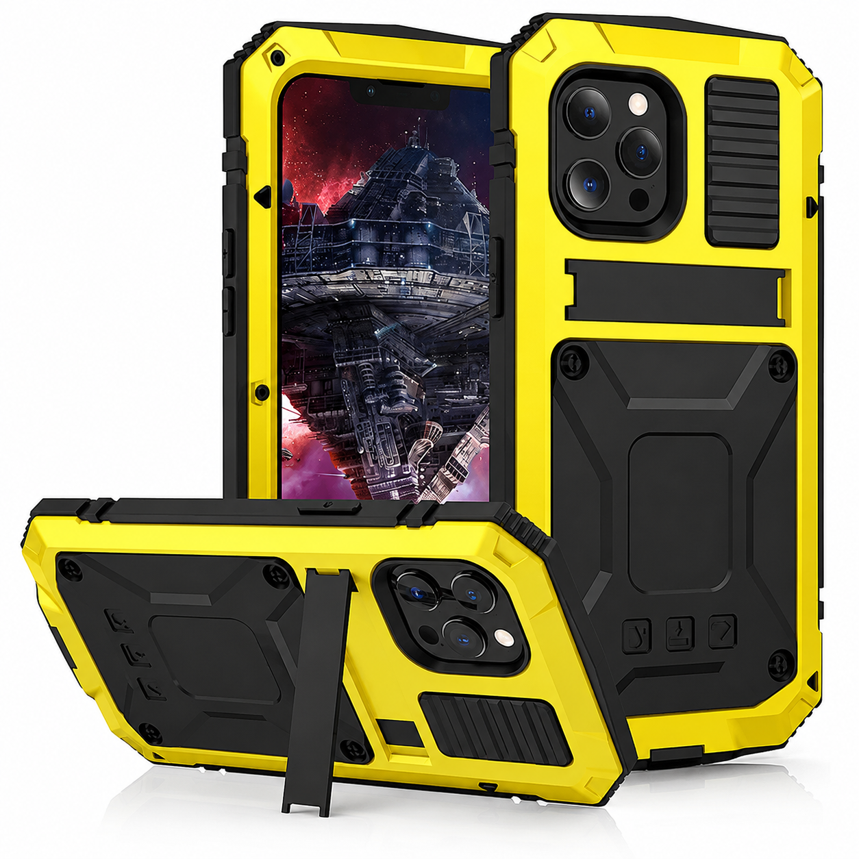 Premium iPhone Case MagSafe Compatible Aluminum Armor Cover IP54 Shockproof Full Body Protection