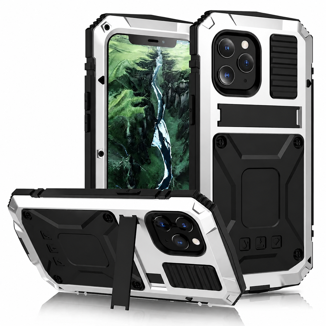 Premium iPhone Case MagSafe Compatible Aluminum Armor Cover IP54 Shockproof Full Body Protection