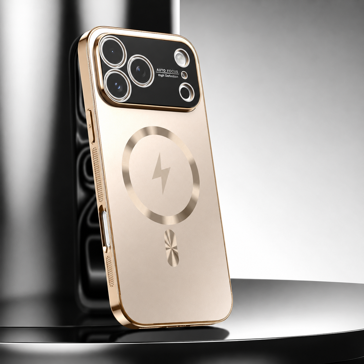 Premium iPhone Case MagSafe Compatible Aluminum Frame Cover Magnetic Shockproof Matte Back Raised Camera Lens Protection
