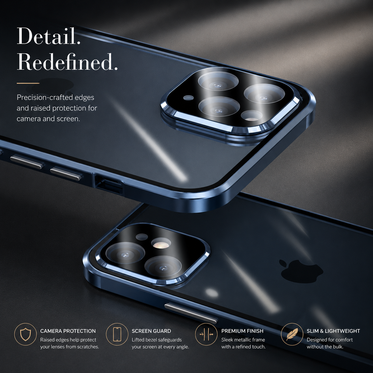 Premium iPhone Case MagSafe Compatible Aluminum Frame Tempered Glass Cover Full Protection