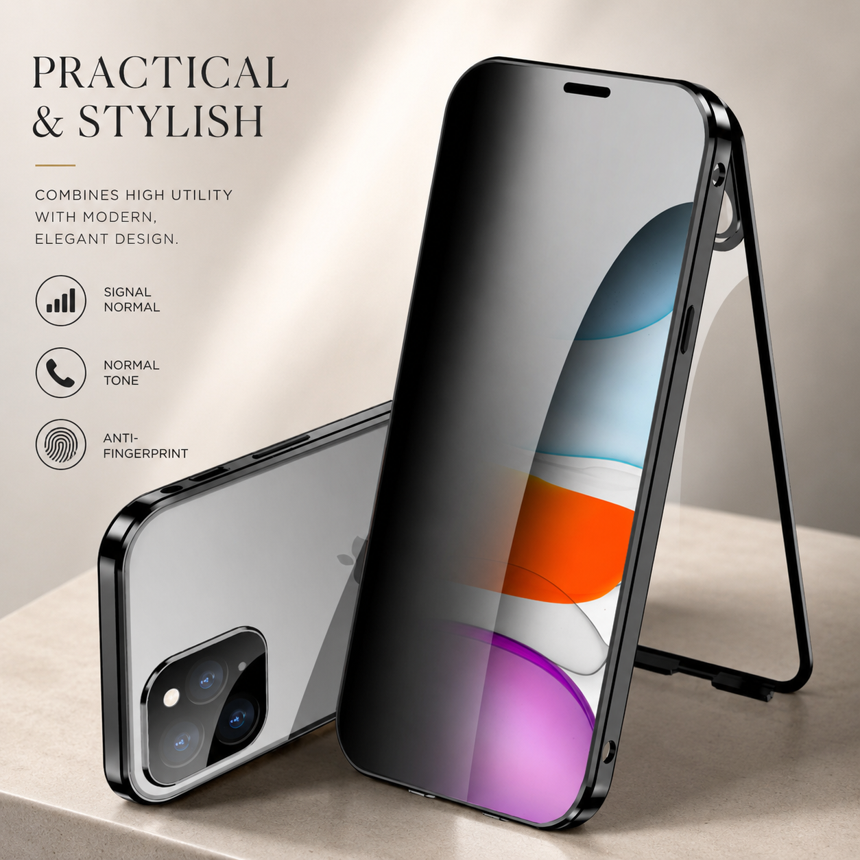 Premium iPhone Case MagSafe Compatible Aluminum Frame Tempered Glass Cover Full Protection
