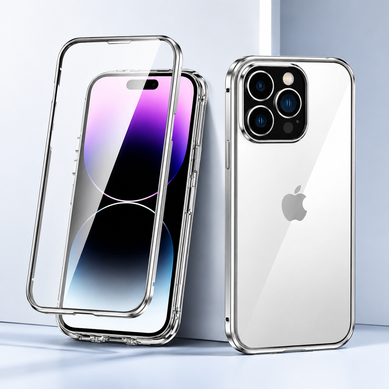 Premium iPhone Case MagSafe Compatible Aluminum Frame Tempered Glass Cover Full Protection