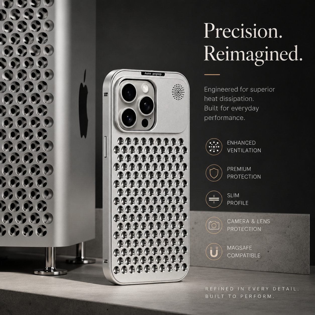 Premium iPhone Case MagSafe Compatible Aluminum Heat Dissipation Cover Shockproof Protection