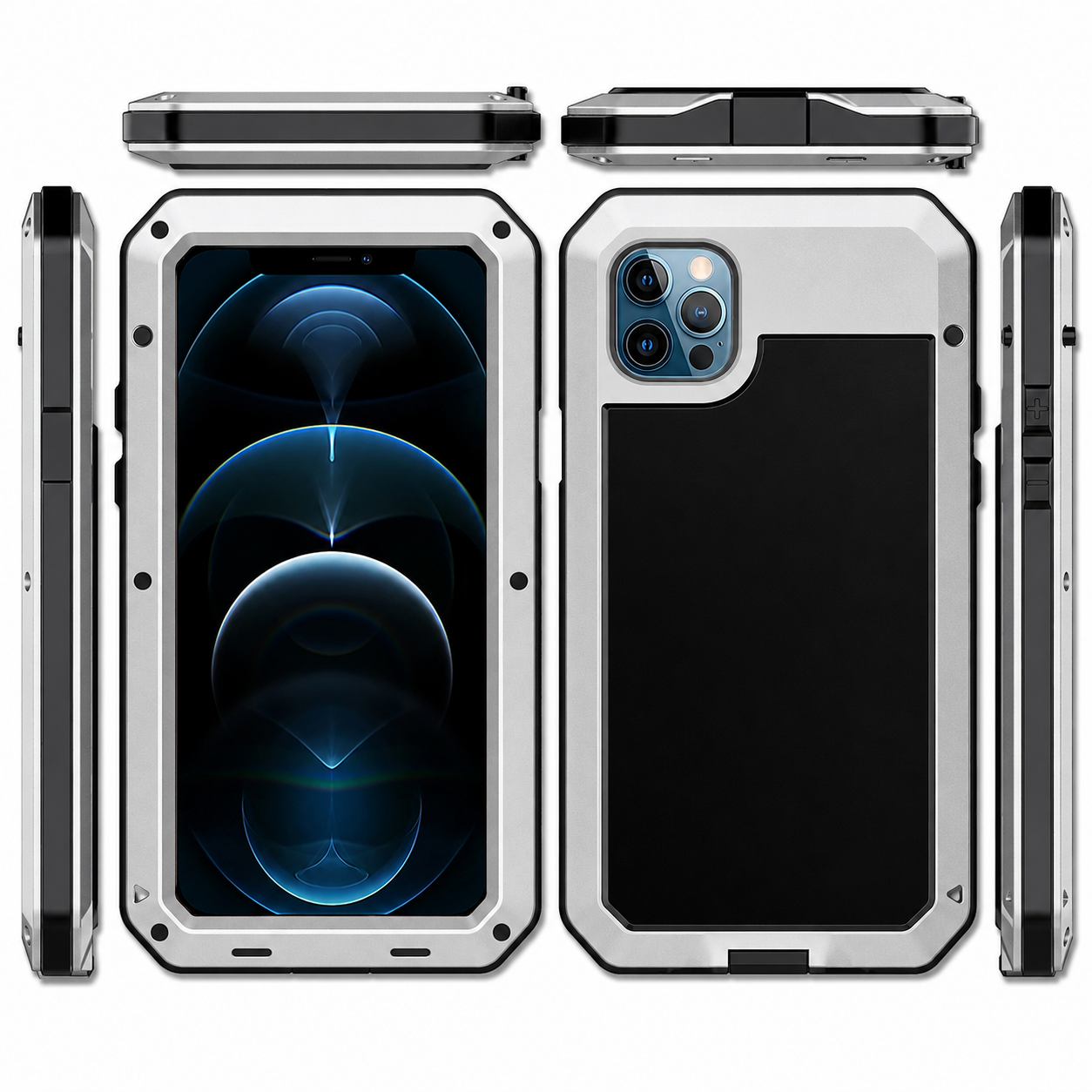 Premium iPhone Case MagSafe Compatible Aluminum Metal Frame Cover Full Body Protection