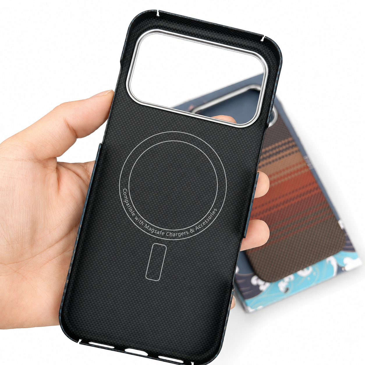 Premium iPhone Case MagSafe Compatible Aramid Carbon Fiber Cover Ultra Thin Shockproof Protection