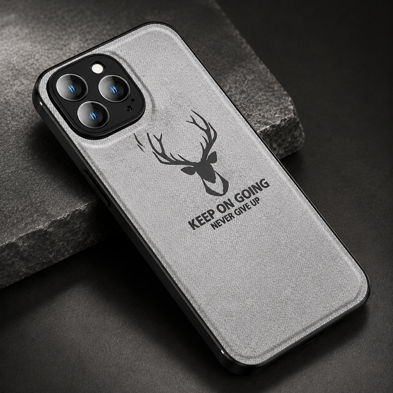 Premium iPhone Case MagSafe Compatible Canvas Texture Deer Cover Shockproof Slim Protection