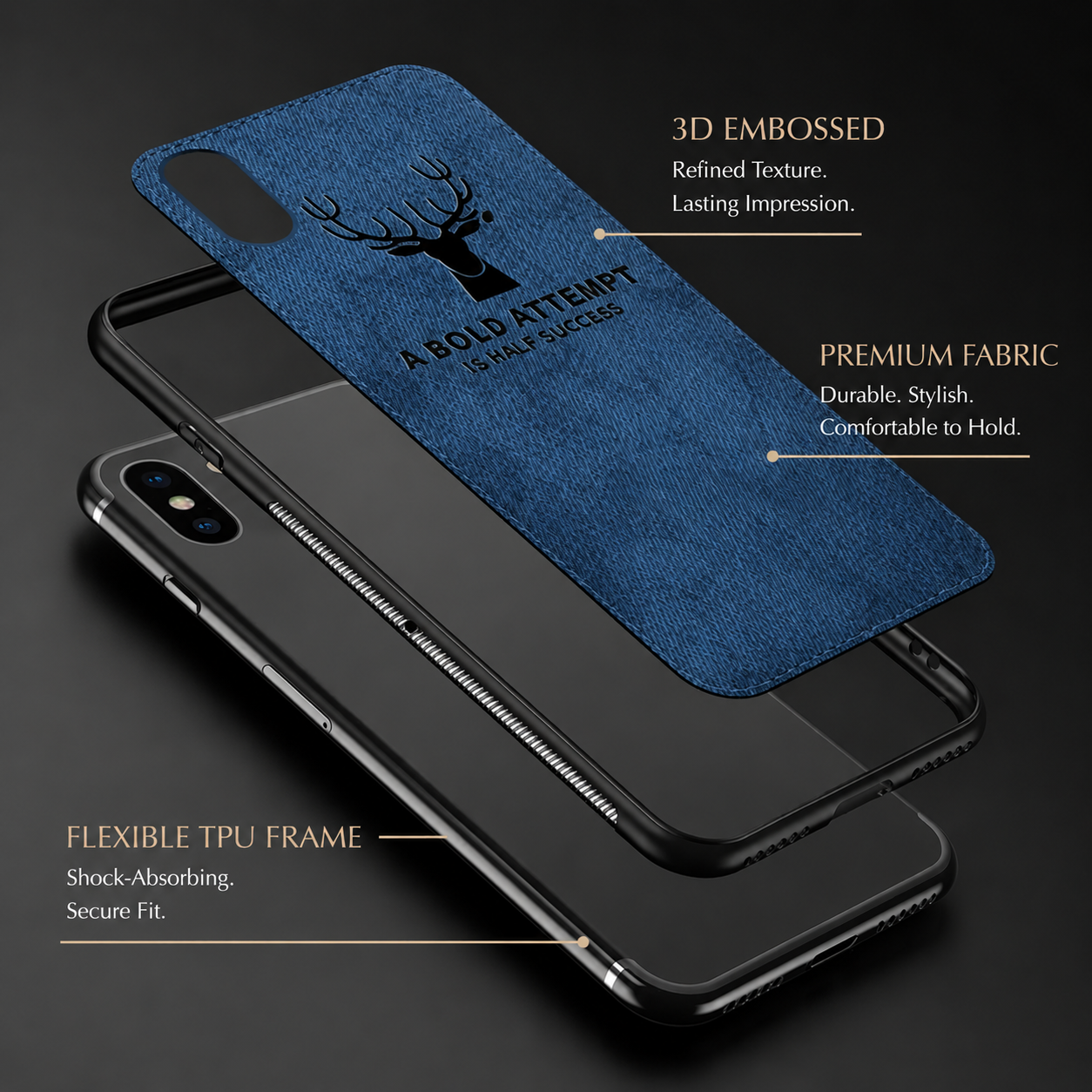 Premium iPhone Case MagSafe Compatible Canvas Texture Deer Cover Shockproof Slim Protection