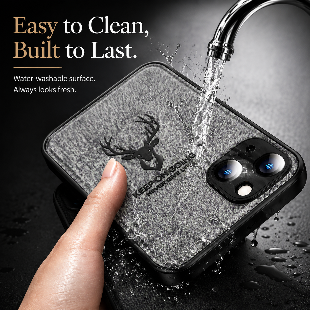 Premium iPhone Case MagSafe Compatible Canvas Texture Deer Cover Shockproof Slim Protection