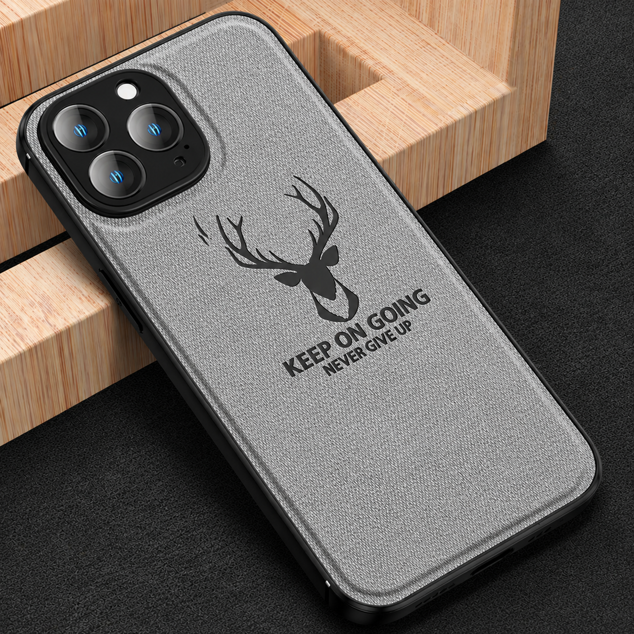 Premium iPhone Case MagSafe Compatible Canvas Texture Deer Cover Shockproof Slim Protection