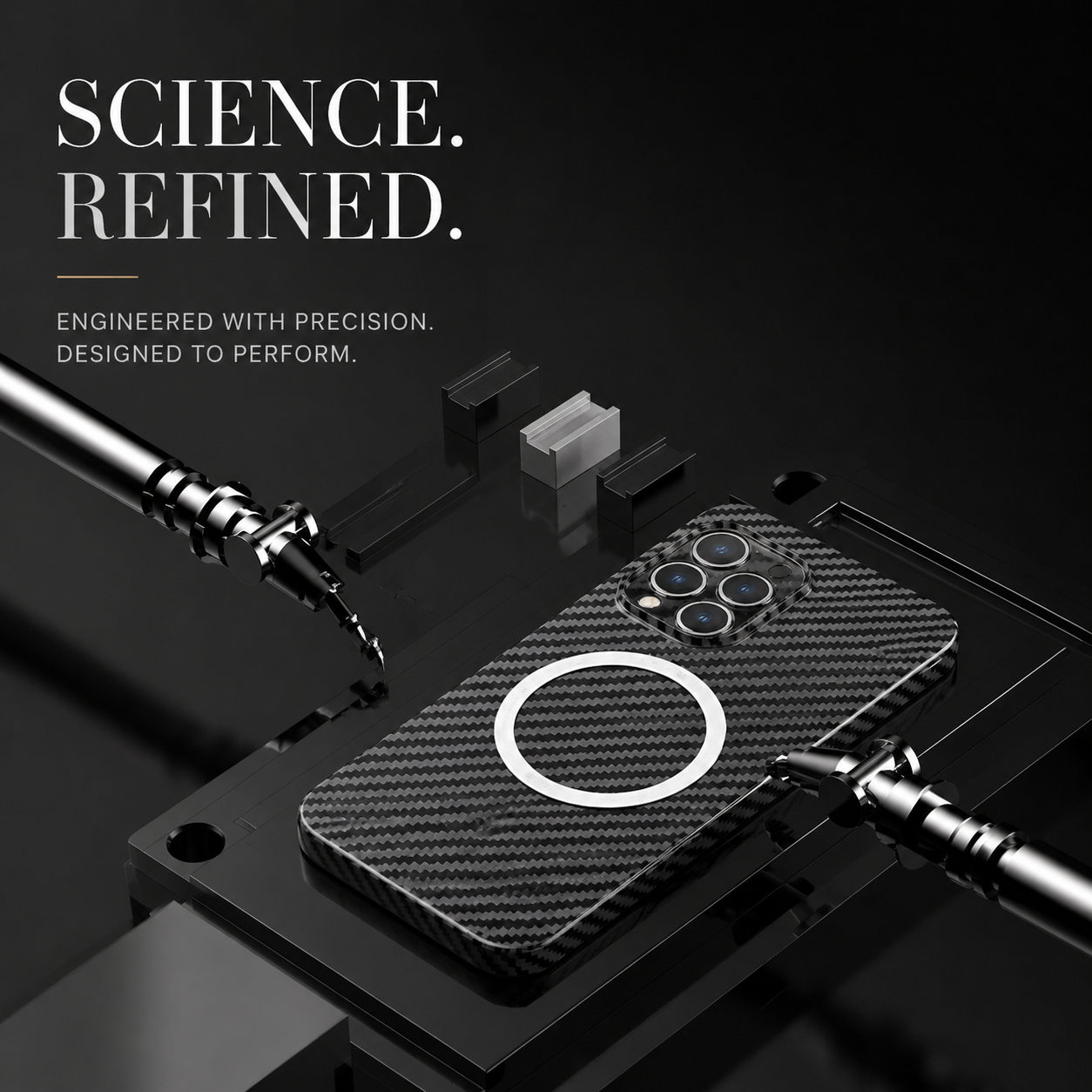 Premium iPhone Case MagSafe Compatible Carbon Fiber Magnetic Cover Shockproof Slim Lightweight Design