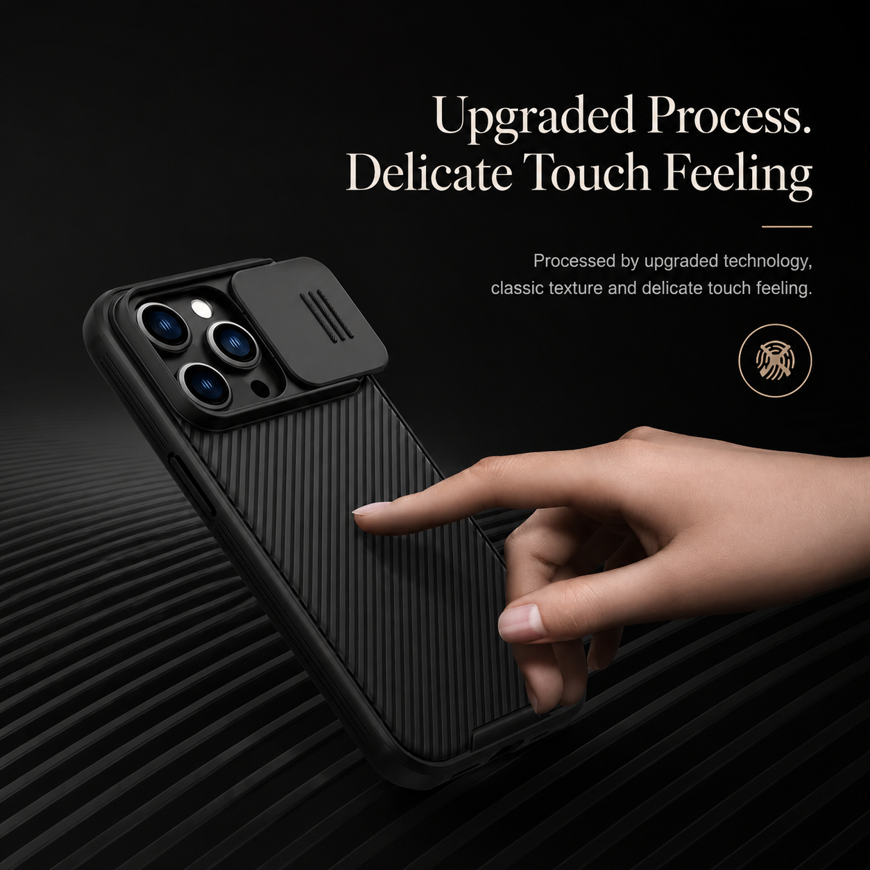 Premium iPhone Case MagSafe Compatible Carbon Fiber Texture Cover Sliding Camera Protection