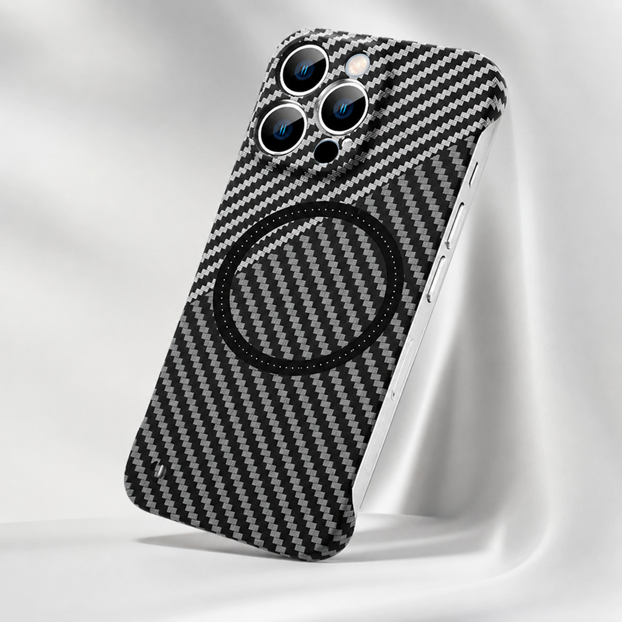 Premium iPhone Case MagSafe Compatible Carbon Fiber Texture Cover Ultra Thin Shockproof Protection