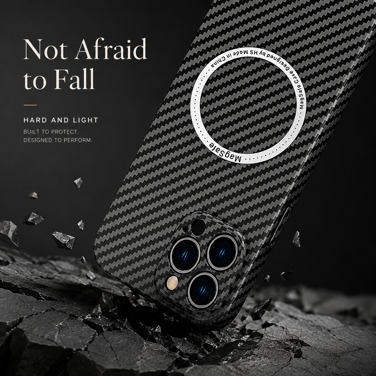 Premium iPhone Case MagSafe Compatible Carbon Fiber Texture Cover Ultra Thin Shockproof Protection