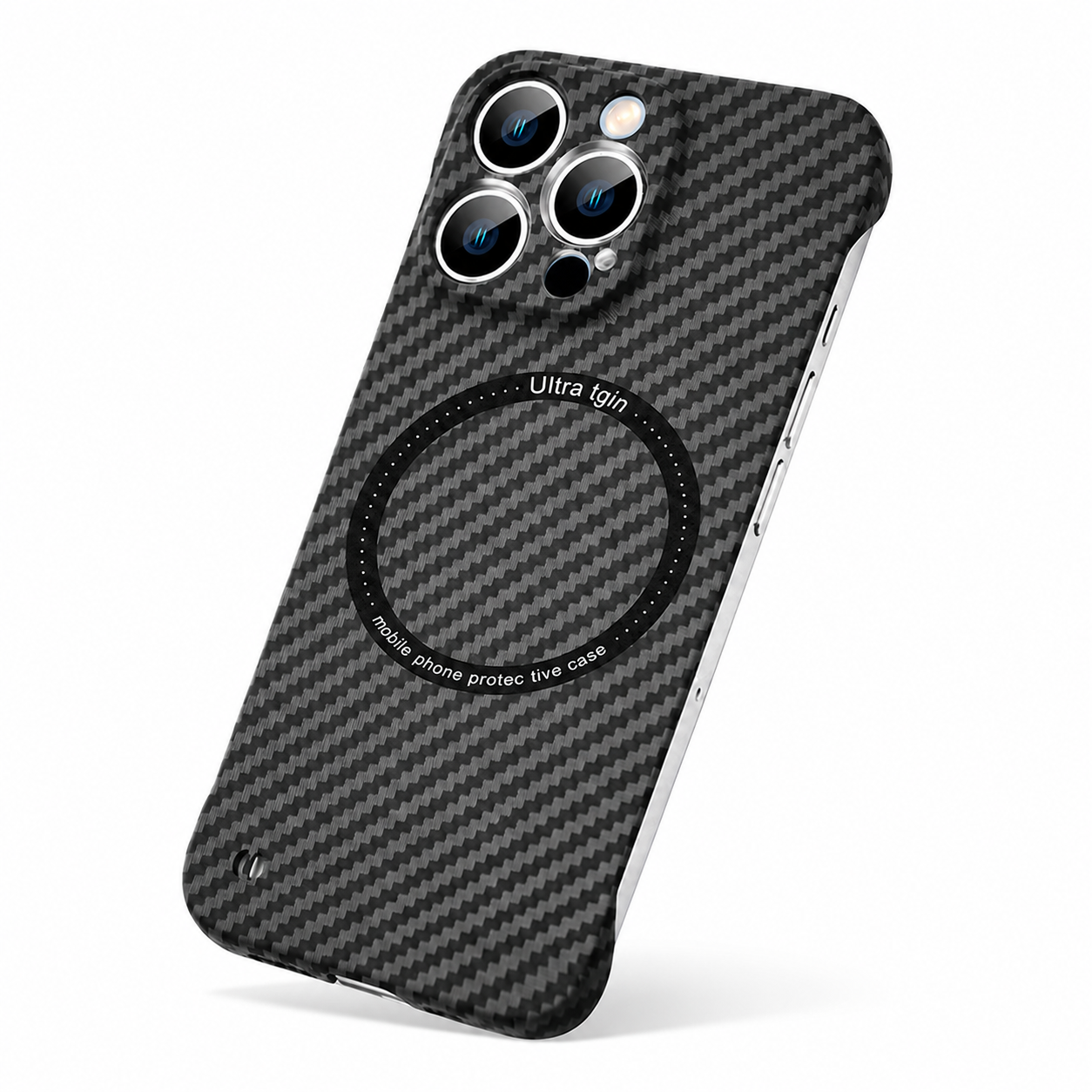 Premium iPhone Case MagSafe Compatible Carbon Fiber Texture Cover Ultra Thin Shockproof Protection