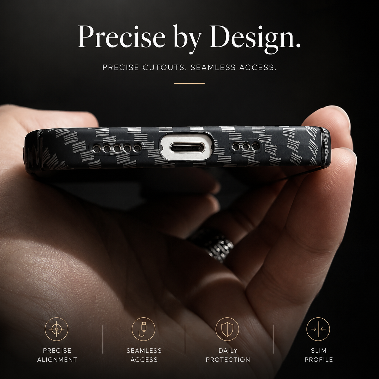 Premium iPhone Case MagSafe Compatible Carbon Fiber Texture Matte Cover Slim Protection