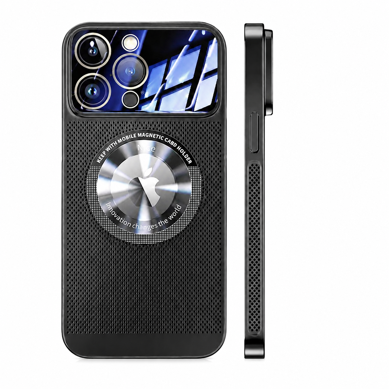 Premium iPhone Case MagSafe Compatible Cooling Mesh Cover Shockproof PC TPU Camera Lens Protection