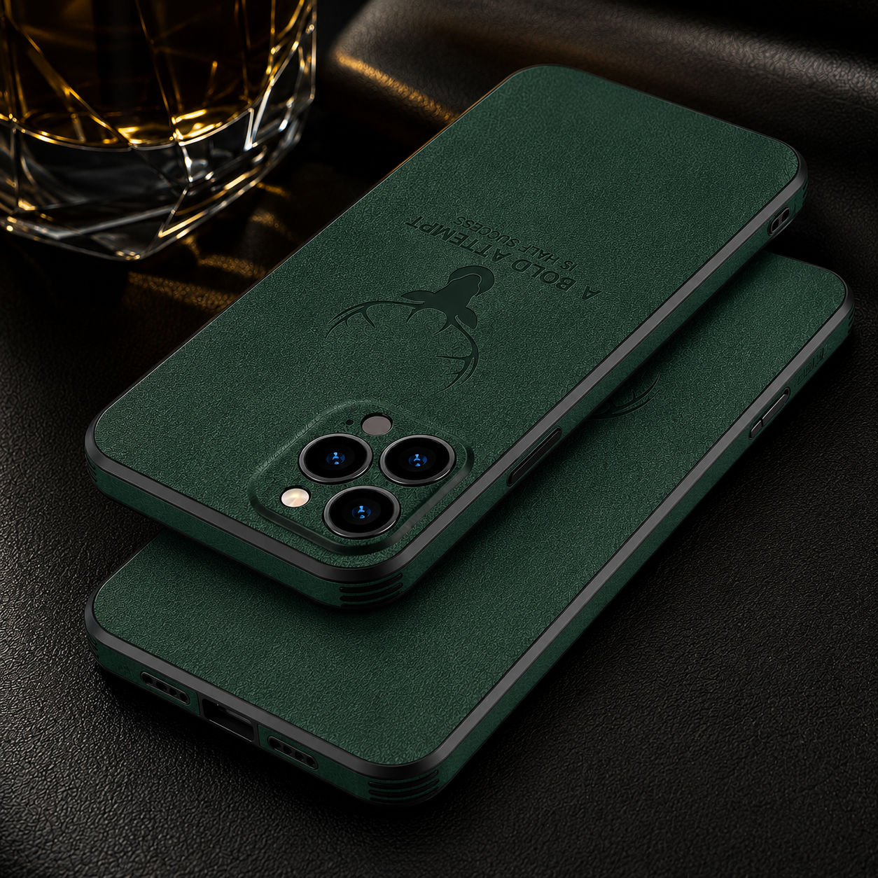 Premium iPhone Case MagSafe Compatible Deer Leather Texture Cover Ultra Thin Protection