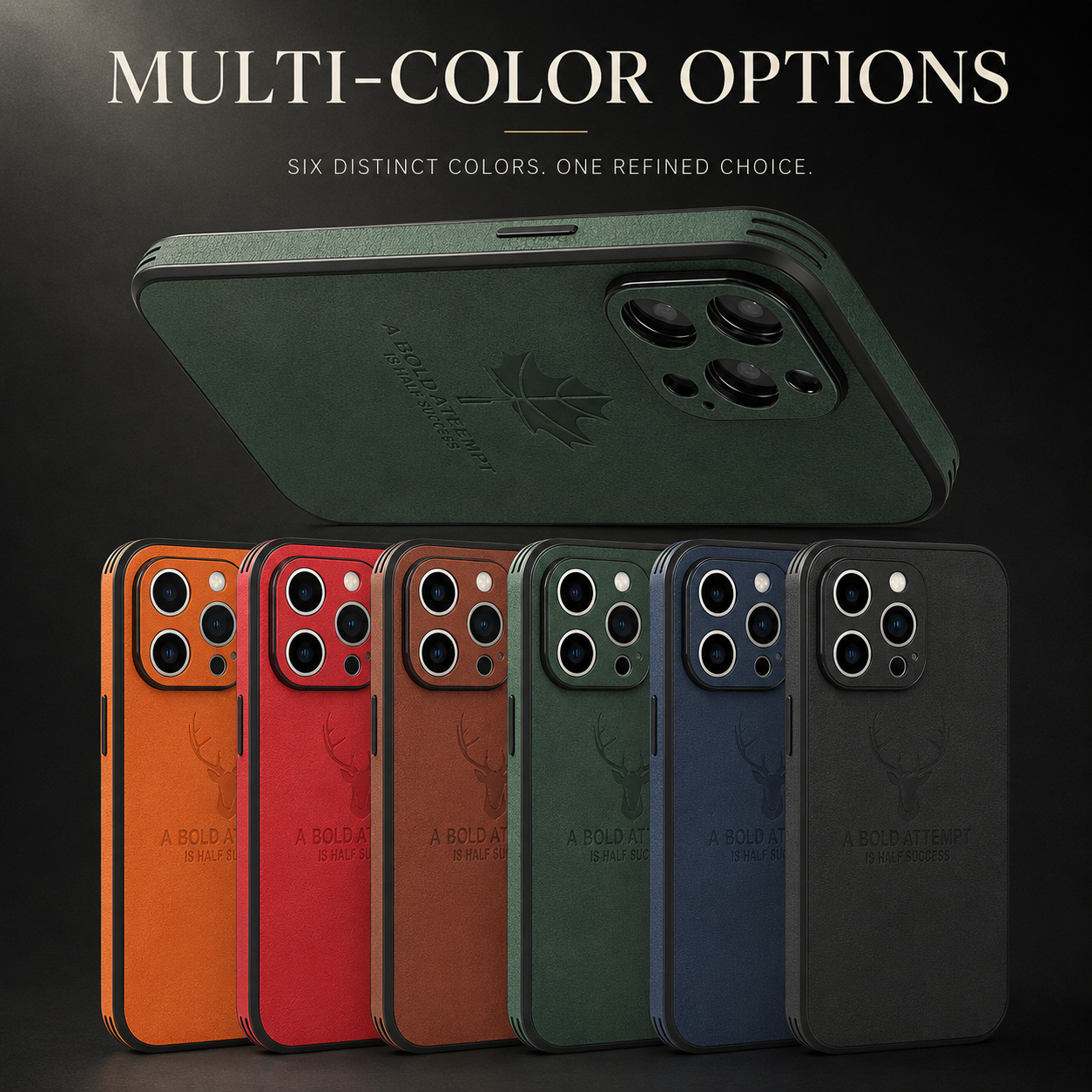 Premium iPhone Case MagSafe Compatible Deer Leather Texture Cover Ultra Thin Protection