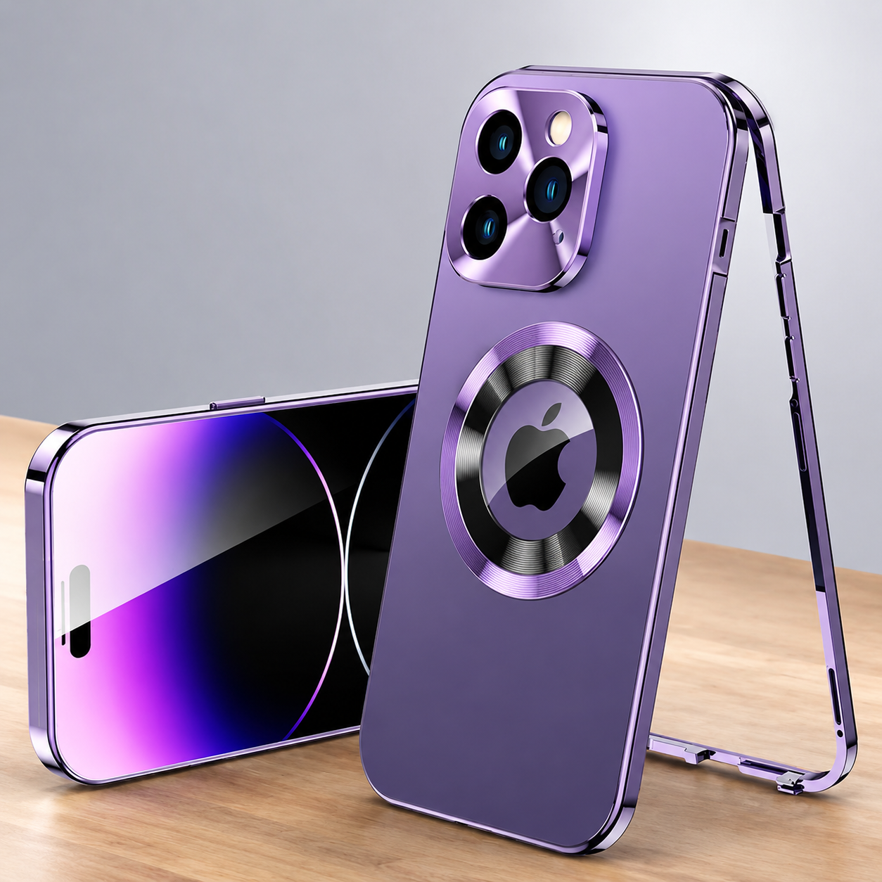 Premium iPhone Case MagSafe Compatible Double-Sided Privacy Glass Cover 360° Full Protection