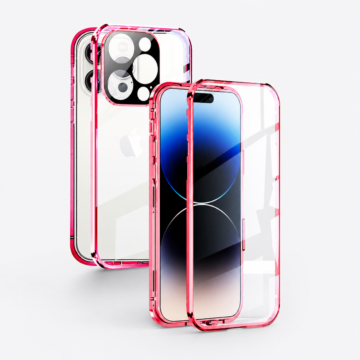 Premium iPhone Case MagSafe Compatible Double-Sided Tempered Glass Cover Metal Frame Full Protection
