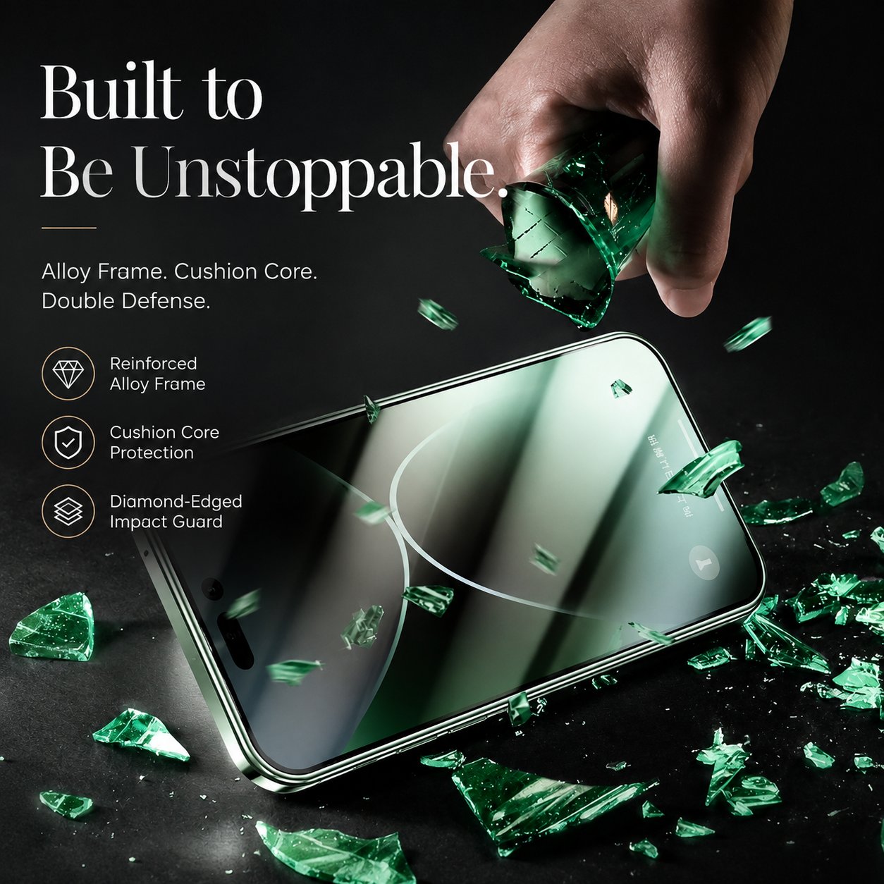 Premium iPhone Case MagSafe Compatible Double-Sided Tempered Glass Cover Metal Frame Full Protection