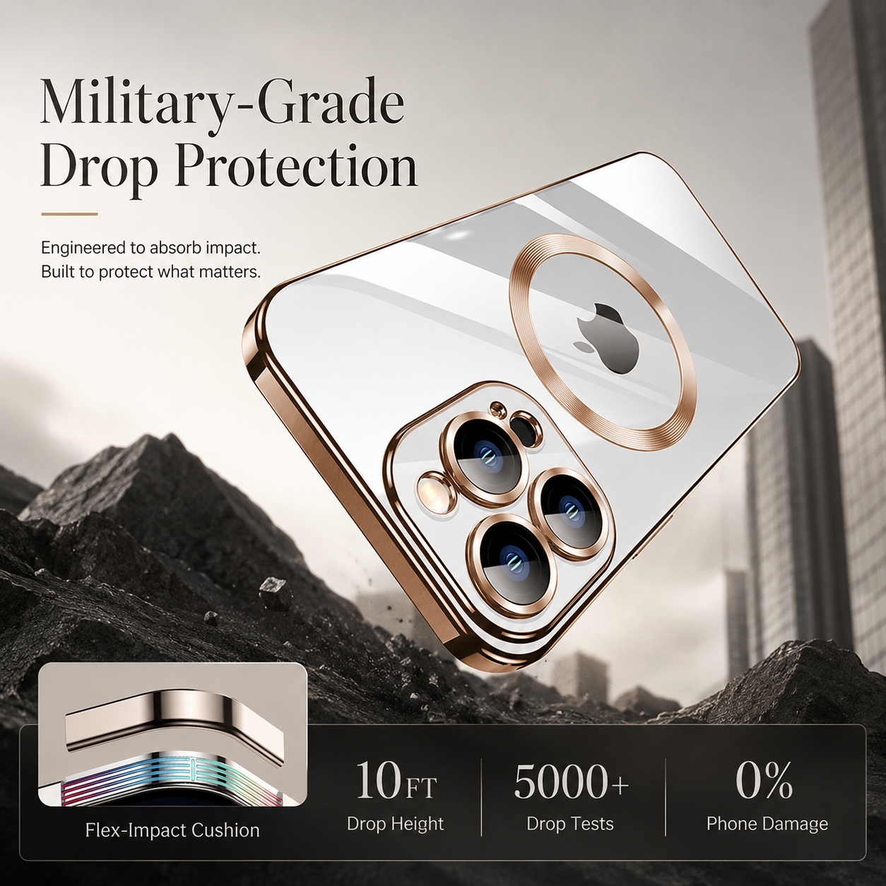 Premium iPhone Case MagSafe Compatible Double-Sided Tempered Glass Cover Metal Frame Ultra Thin Protection