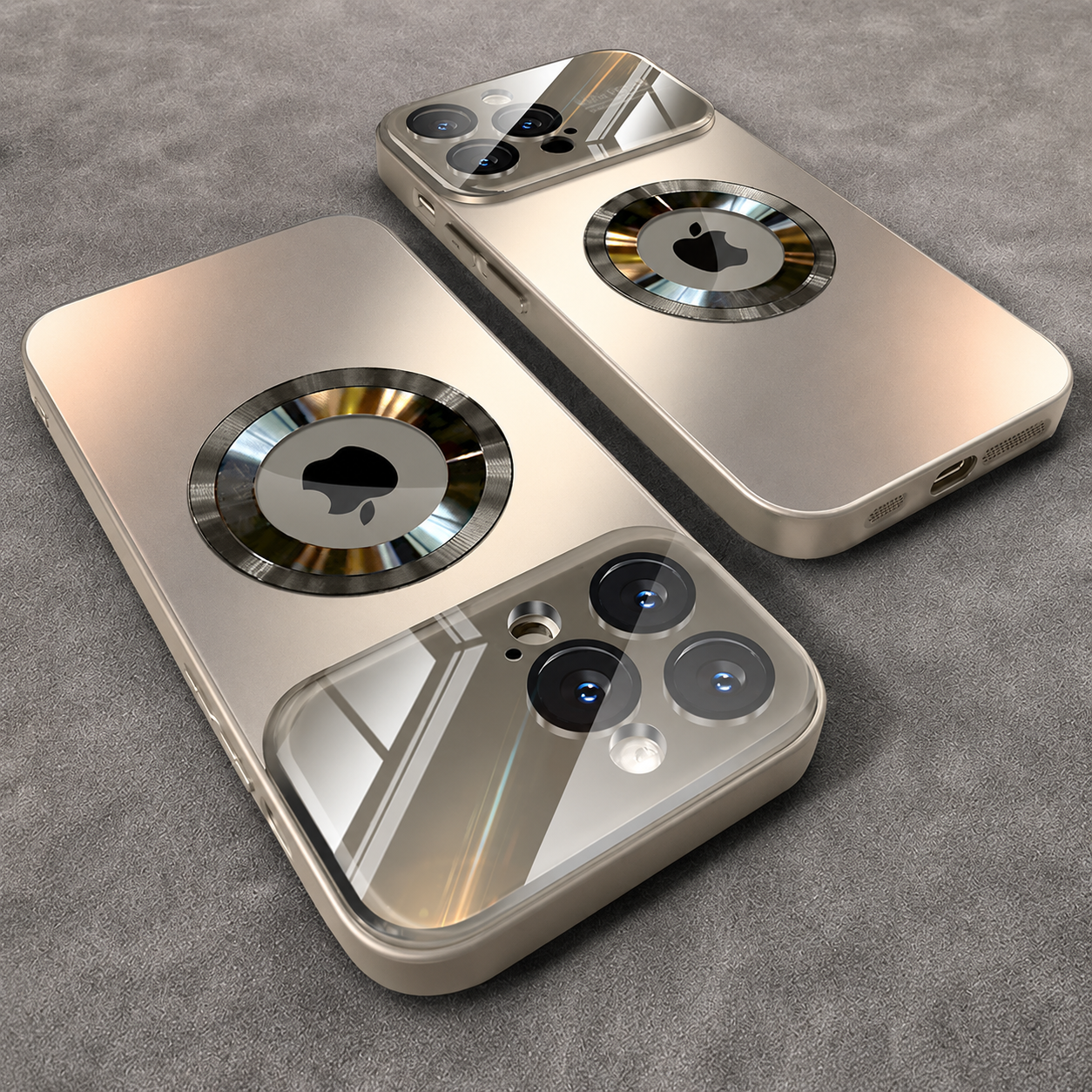 Premium iPhone Case MagSafe Compatible Electroplated Glass Magnetic Shockproof Cover Camera Lens Protection Slim Reflective Hard Back
