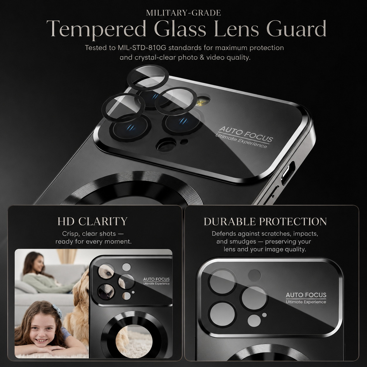 Premium iPhone Case MagSafe Compatible Electroplated Glass Magnetic Shockproof Cover Camera Lens Protection Slim Reflective Hard Back