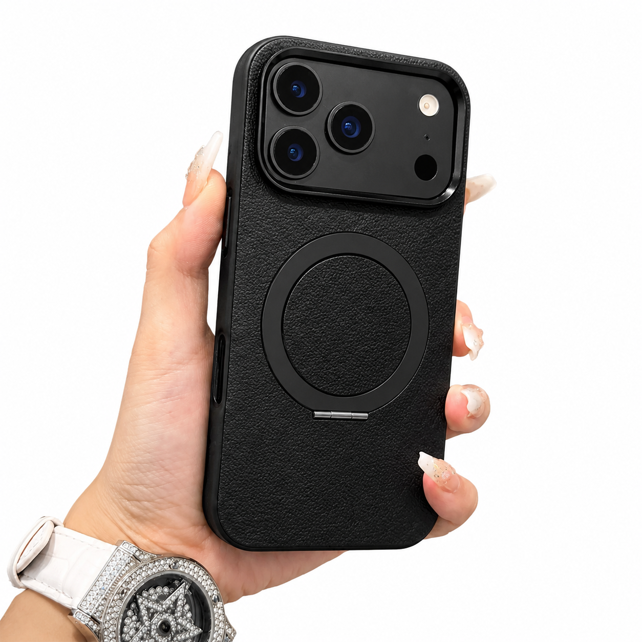 Premium iPhone Case MagSafe Compatible Fiber Leather Protective Cover Matte Anti Fingerprint Shockproof Slim Wireless Charging Full Coverage