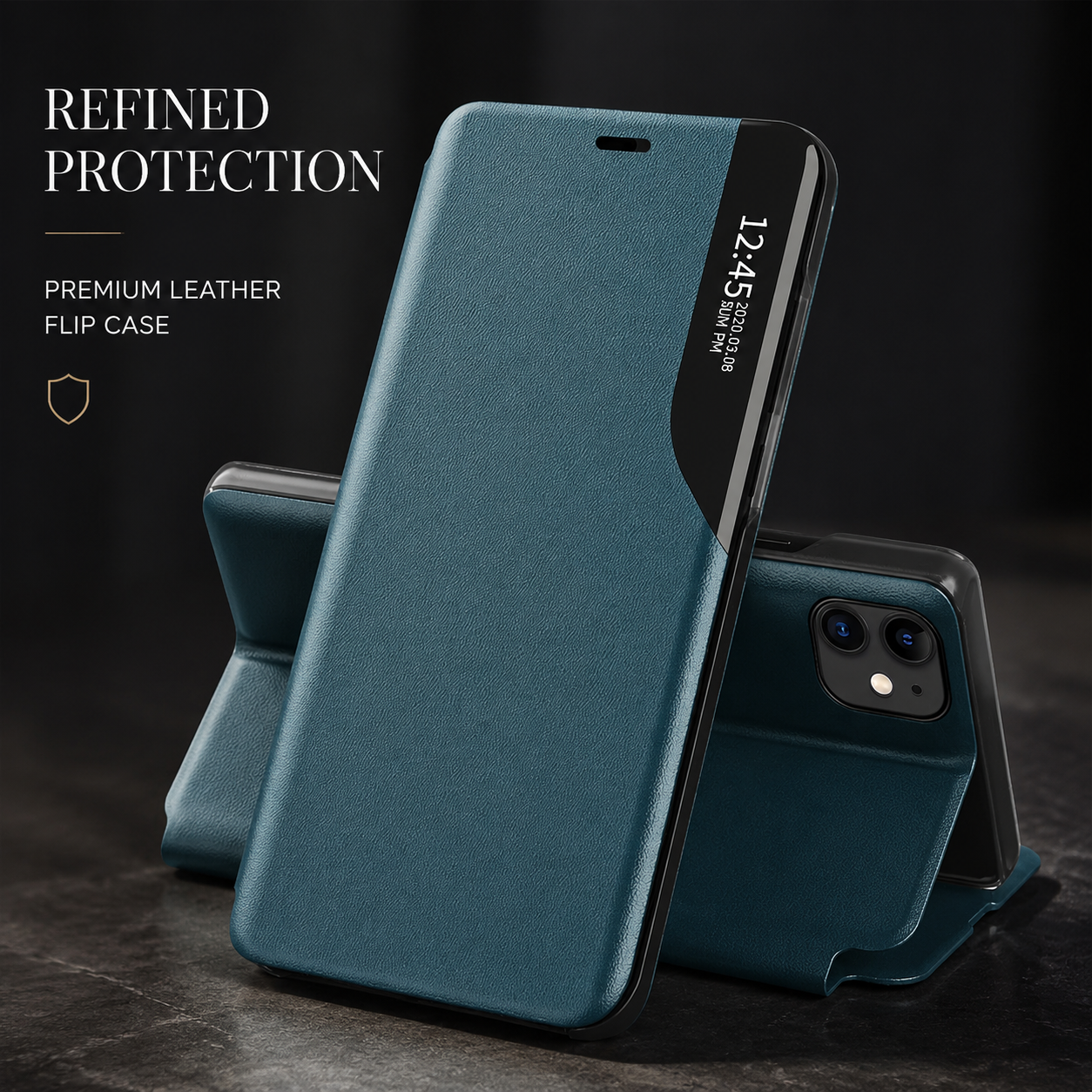 Premium iPhone Case MagSafe Compatible Flip Wallet Cover PU Leather Card Holder Kickstand Full Protection