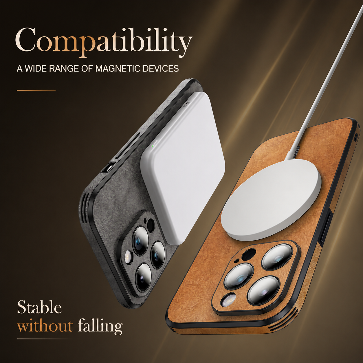 Premium iPhone Case MagSafe Compatible Genuine Leather Cover Shockproof Slim Protection