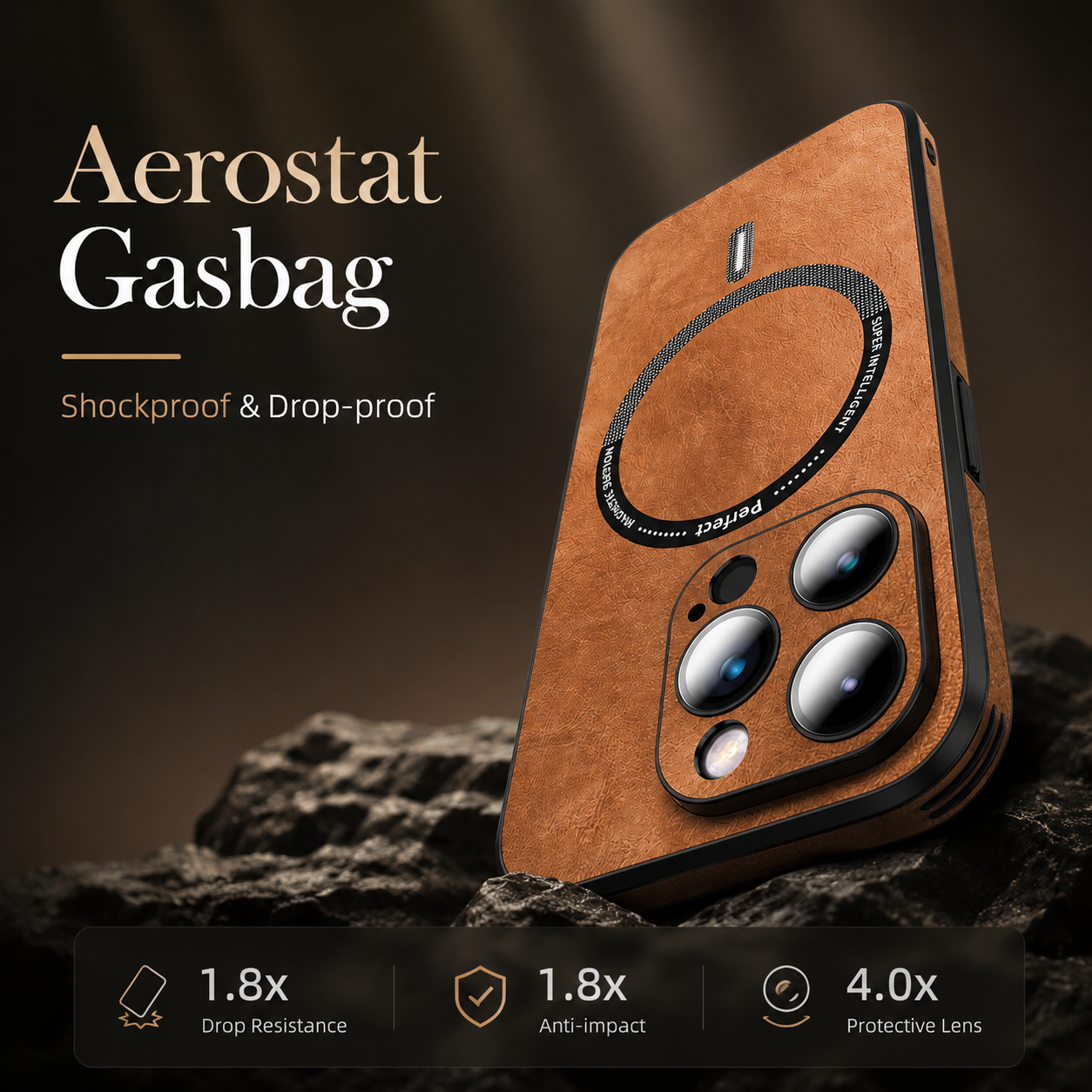 Premium iPhone Case MagSafe Compatible Genuine Leather Cover Shockproof Slim Protection
